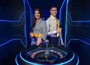 에볼루션 카지노의 듀얼 플레이 룰렛, 현장 테이블과 온라인 동시 진행 화면