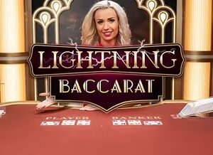 에볼루션 카지노의 라이트닝 바카라, 랜덤 카드 배수 연출 화면